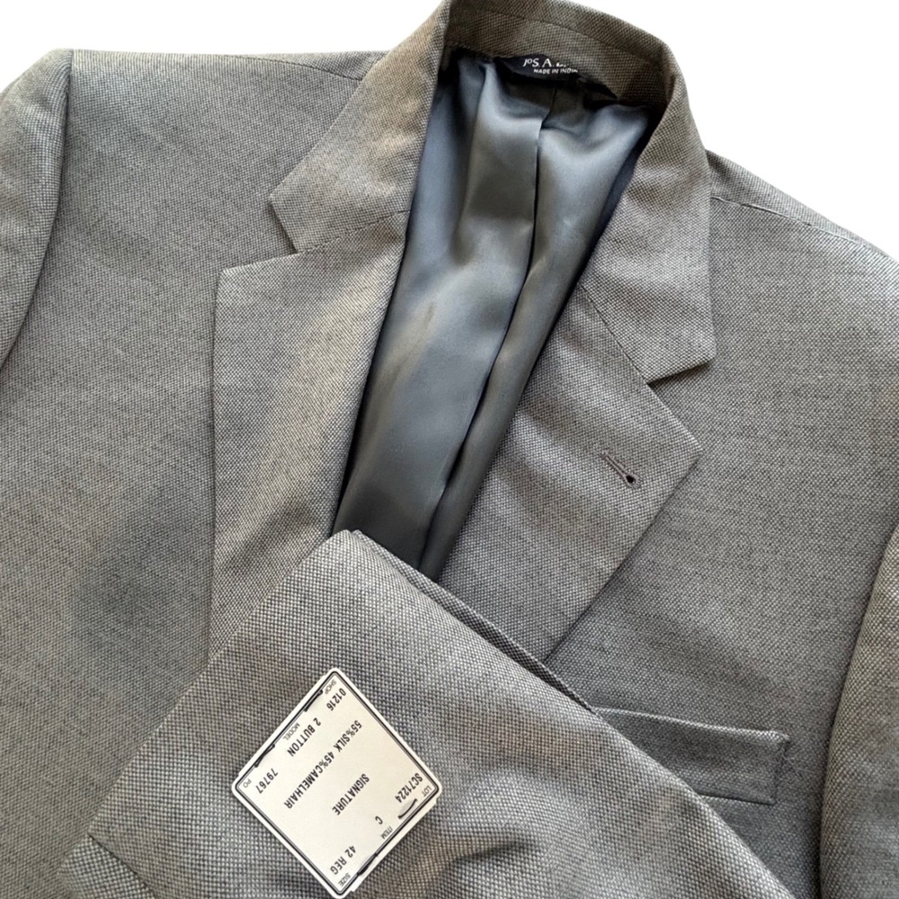 Jos. A. Bank Blazer Mens 42 R Grey Silk Camelhair Signature Old Money Academia